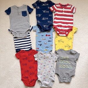 Baby Boy 9M Bodysuits - set of 9
